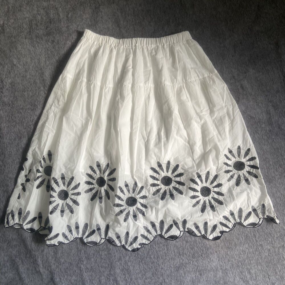 Lane Bryant Embroidered Scallop Hem Tiered Midi Skirt - Picture 2 of 3